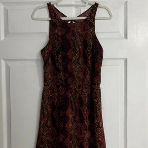Sleeveless Snake Print Mini Dress